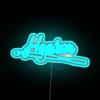 RGB Neon Sign with Hooker Crochet Font Customizable Artwork Design
