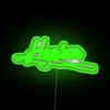 Vintage Coastal Chic Neon Sign with Handmade Crochet Details