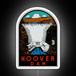 Hoover Dam Vintage Travel Decal RGB Neon Sign