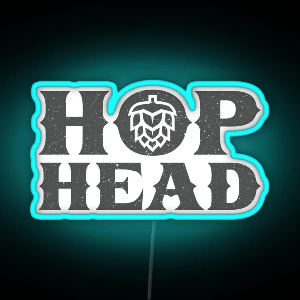 HOP HEAD Beer Logo IPA Craft Beer RGB Neon Sign