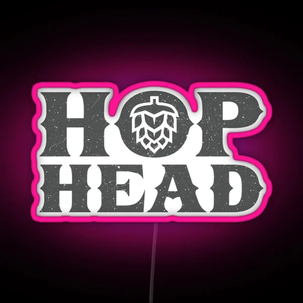 HOP HEAD Beer Logo IPA Craft Beer RGB Neon Sign
