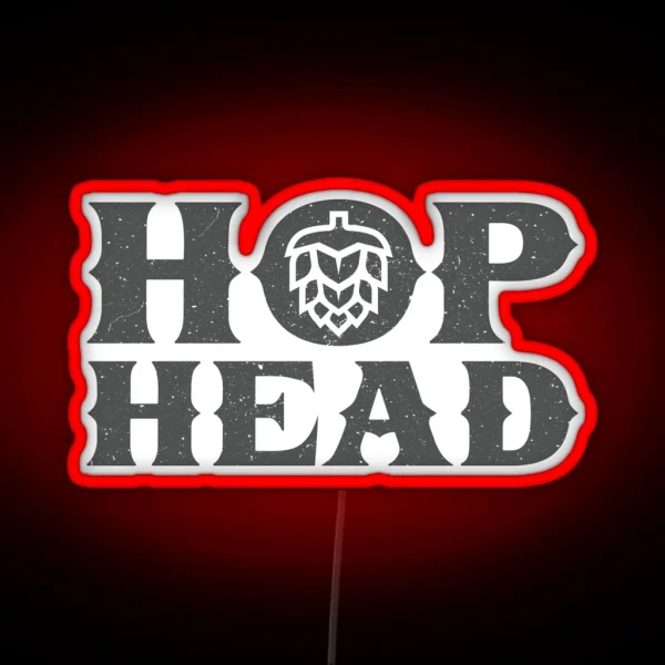 HOP HEAD Beer Logo IPA Craft Beer RGB Neon Sign