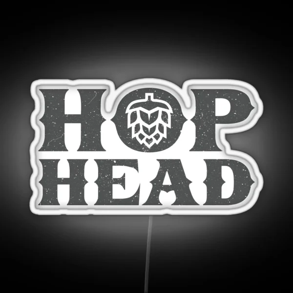 HOP HEAD Beer Logo IPA Craft Beer RGB Neon Sign