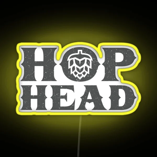 HOP HEAD Beer Logo IPA Craft Beer RGB Neon Sign