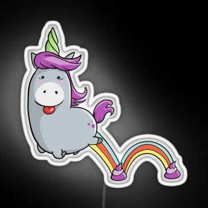 Hopping Unicorn And Little Poops RGB Neon Sign