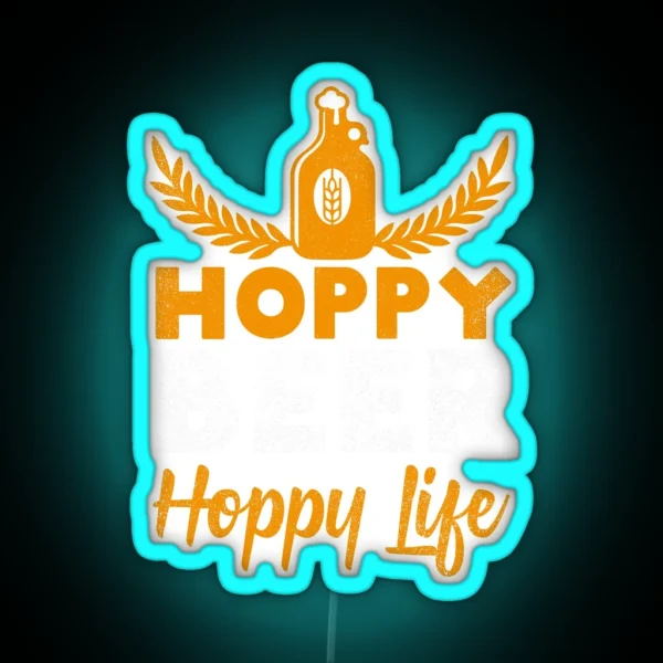 Hoppy Beer Hoppy Love IPA Craft Brewing Gift Idea RGB Neon Sign