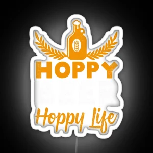 Hoppy Beer Hoppy Love IPA Craft Brewing Gift Idea RGB Neon Sign