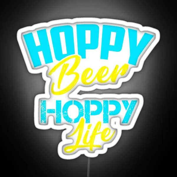 Hoppy Beer Hoppy Love IPA Craft Brewing Gift Idea RGB Neon Sign