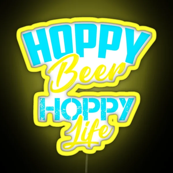 Hoppy Beer Hoppy Love IPA Craft Brewing Gift Idea RGB Neon Sign