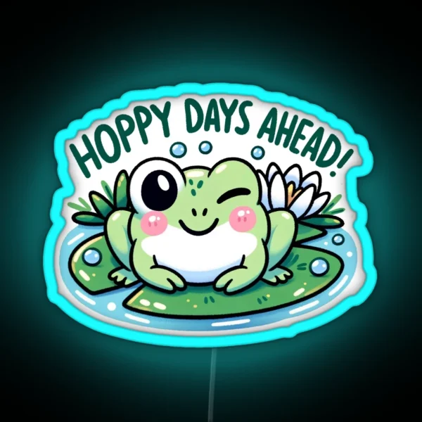 Hoppy Days Ahead Frog RGB Neon Sign