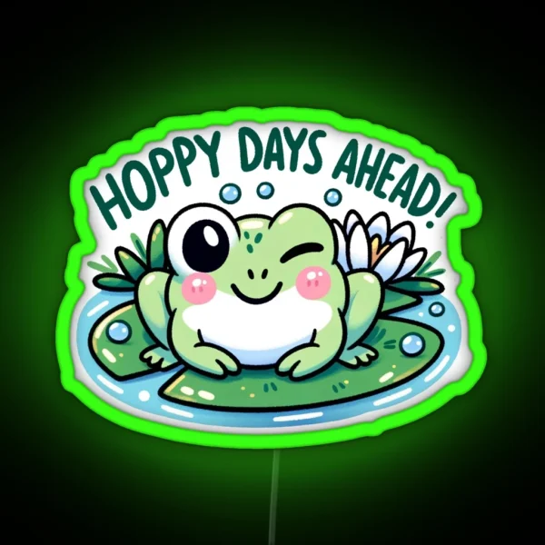 Hoppy Days Ahead Frog RGB Neon Sign