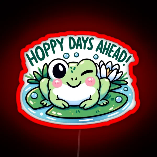 Hoppy Days Ahead Frog RGB Neon Sign