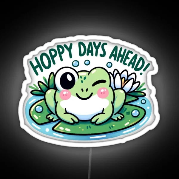 Hoppy Days Ahead Frog RGB Neon Sign