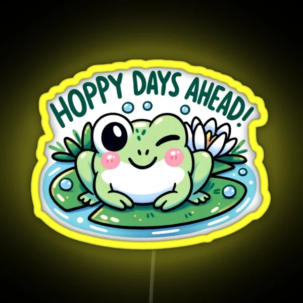 Hoppy Days Ahead Frog RGB Neon Sign