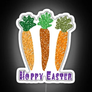 Hoppy Easter Carrots RGB Neon Sign