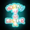 Hoppy Easter Rabbit Neon Sign Decoration for Kids' Room Lighting