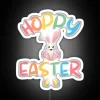 Bright Easter Bunny Decorations with Colorful RGB Neon Sign Illumination
