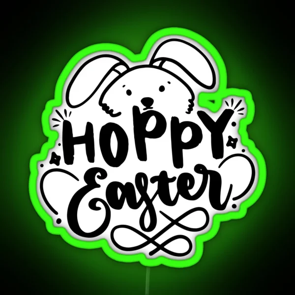 Hoppy Easter One Hoppy Mama RGB Neon Sign