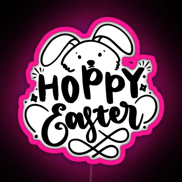 Hoppy Easter One Hoppy Mama RGB Neon Sign
