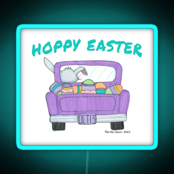 Hoppy Easter RGB Neon Sign