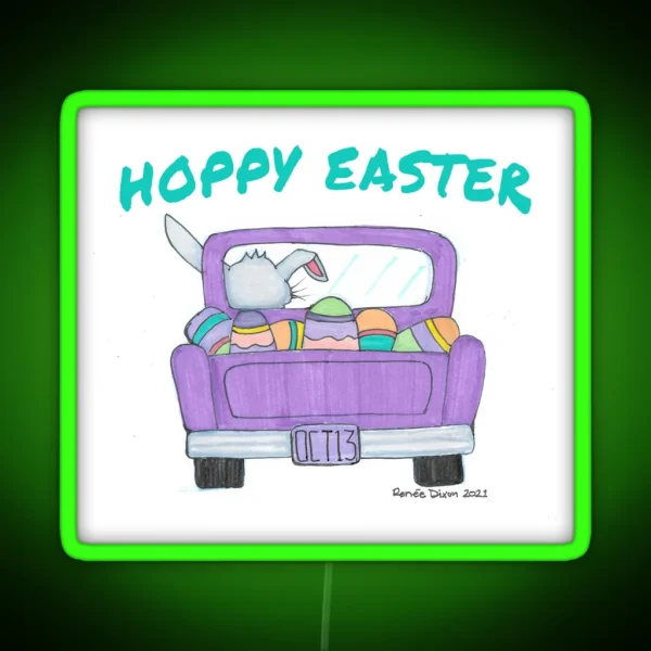 Hoppy Easter RGB Neon Sign