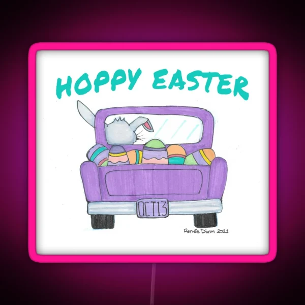 Hoppy Easter RGB Neon Sign