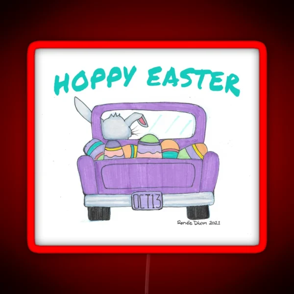 Hoppy Easter RGB Neon Sign
