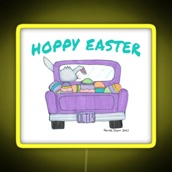 Hoppy Easter RGB Neon Sign