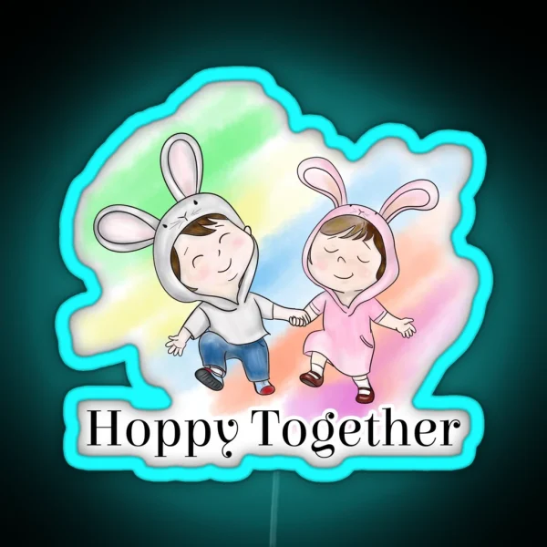 Hoppy Friends Hoppy Together RGB Neon Sign
