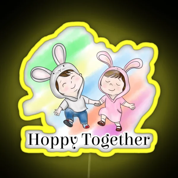 Hoppy Friends Hoppy Together RGB Neon Sign