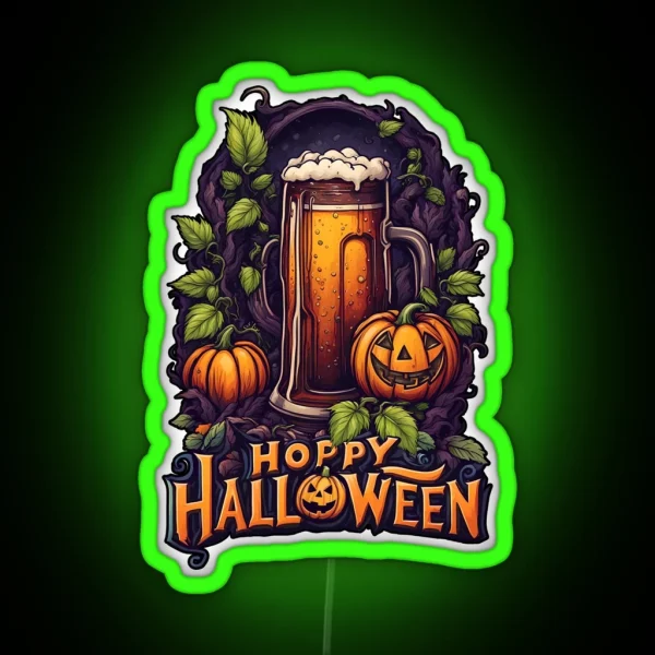 Hoppy Halloween RGB Neon Sign