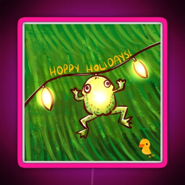 Hoppy Holidays RGB Neon Sign