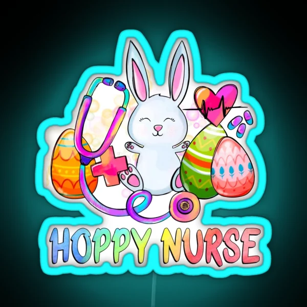 Hoppy Nurse Easter Day RGB Neon Sign