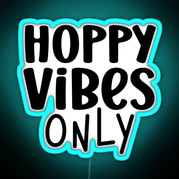Hoppy Vibes Only Happy Easter RGB Neon Sign