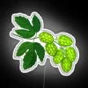 Vibrant RGB Neon Sign Featuring Beautiful Hops Botanical Illustrations