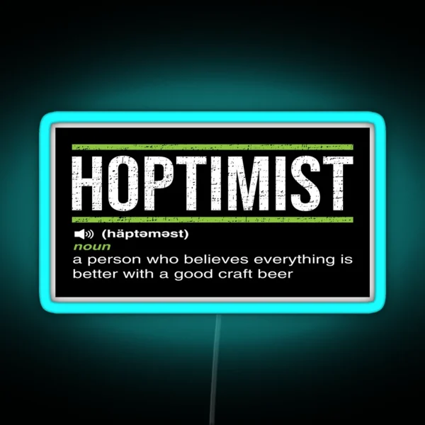 HOPTIMIST Definition Craft Beer Led RGB Neon Sign