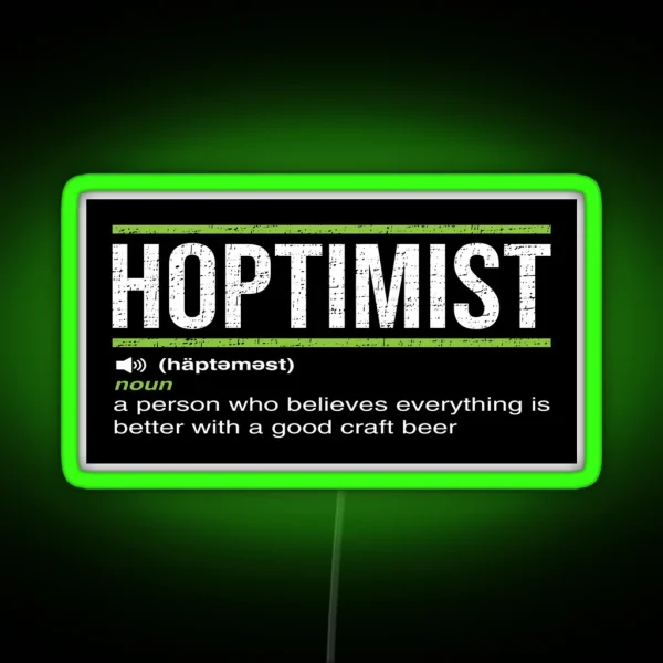HOPTIMIST Definition Craft Beer Led RGB Neon Sign