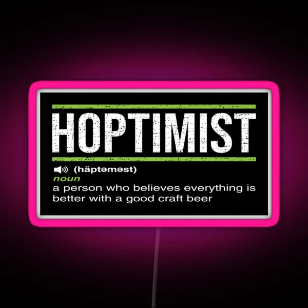 HOPTIMIST Definition Craft Beer Led RGB Neon Sign