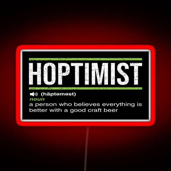HOPTIMIST Definition Craft Beer Led RGB Neon Sign