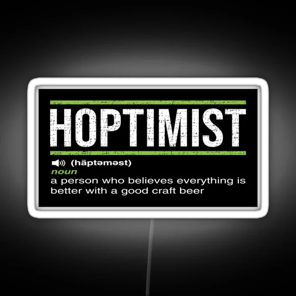 HOPTIMIST Definition Craft Beer Led RGB Neon Sign