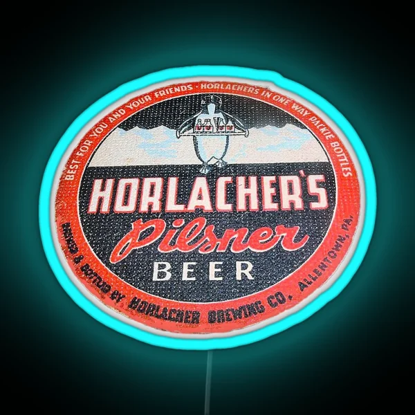 Horlacher S Beer Coaster Allentown PA Brewery Pilsner RGB Neon Sign