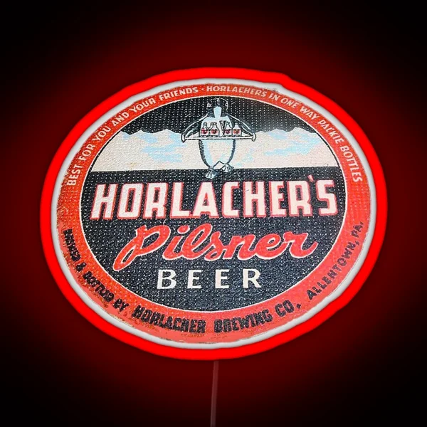 Horlacher S Beer Coaster Allentown PA Brewery Pilsner RGB Neon Sign