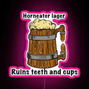 Horneater Lager RGB Neon Sign