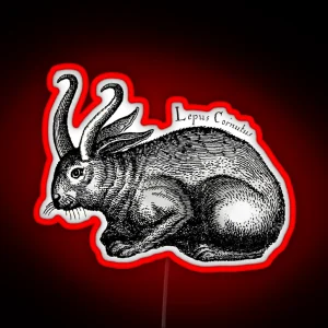 Horned Hare Jackalope RGB Neon Sign