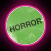 Vibrant color-changing horror themed neon LED sign with mesmerizing effects