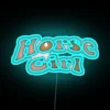 Neon Horse Girl Sign for Home Decor and Horse Enthusiasts
