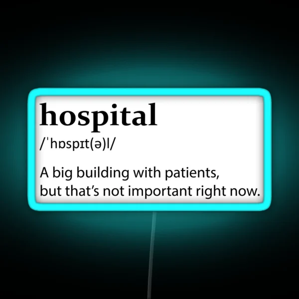 Hospital Definition Airplane RGB Neon Sign