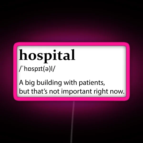 Hospital Definition Airplane RGB Neon Sign