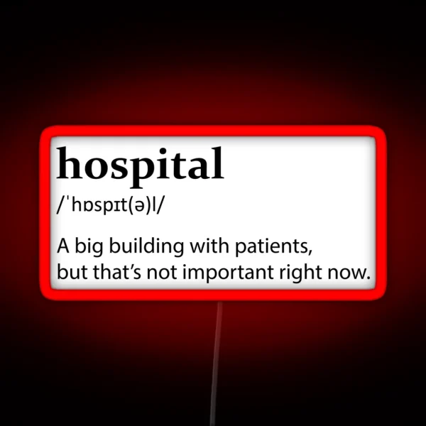 Hospital Definition Airplane RGB Neon Sign