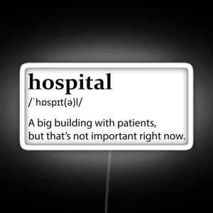 Hospital Definition Airplane RGB Neon Sign